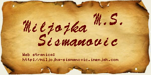 Miljojka Šišmanović vizit kartica